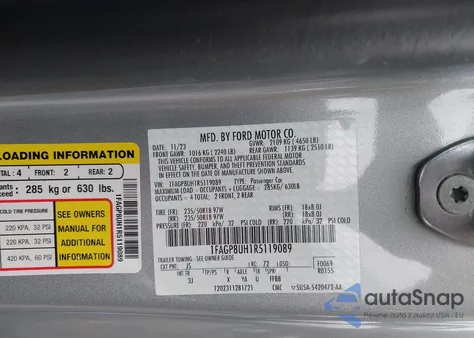 2024 Ford Mustang Ecoboost Premium из США, поврежденный, VIN 1FAGP8UH1R5119089